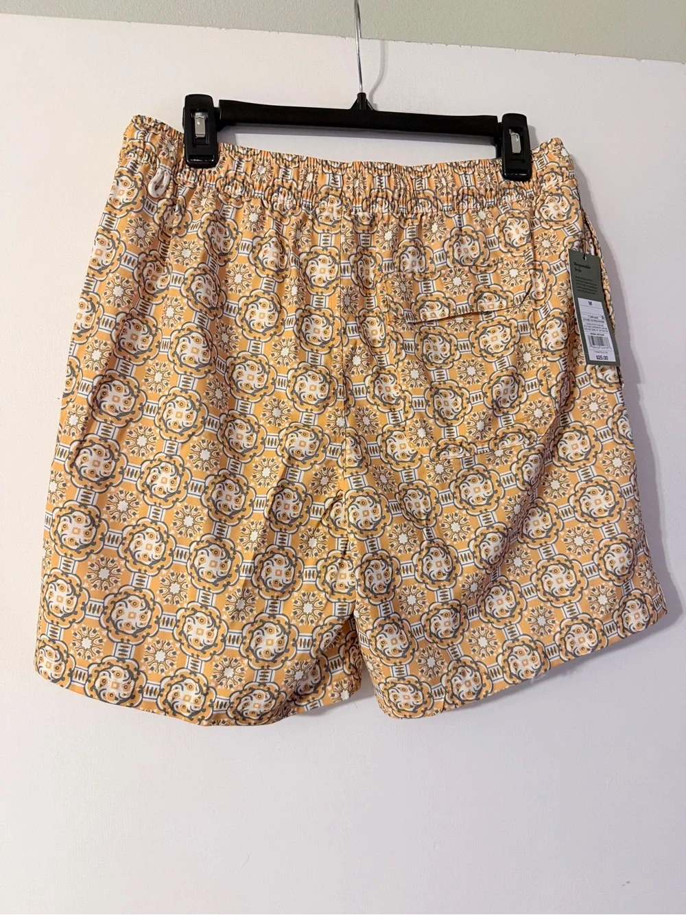 Goodfellow & Co Yellow Floral Tile Swim Trunks NEW
